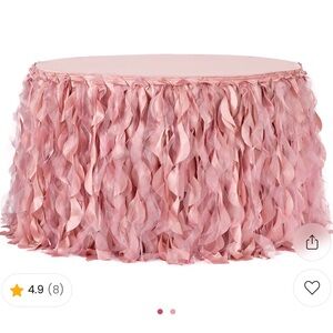 Blush Pink 14ft Ruffled Round Table Skirt